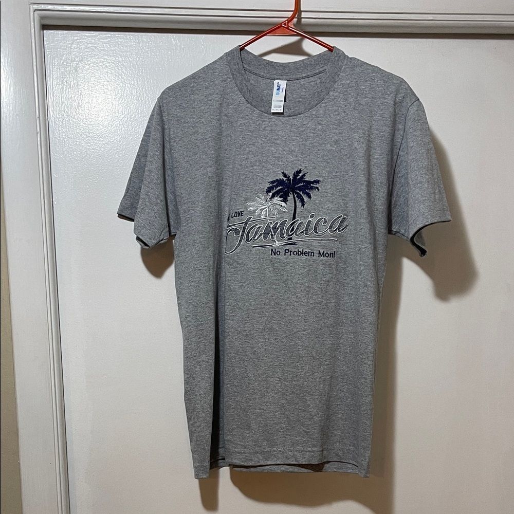 Gray 'I Love Jamaica' Palm Tree Graphic Tee size medium